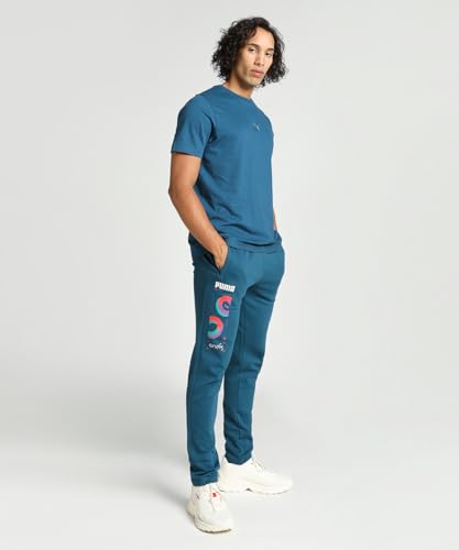 Image of PUMA Men Mid Rise Regular Fit Track Pants