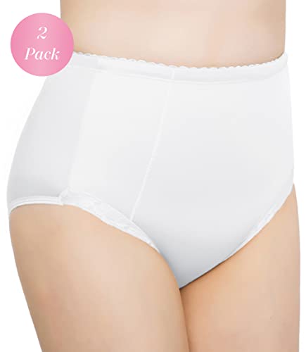 Image of Exquisite Form Women's 51070261A Control Top Slimming Body Shaper Panties, Medium Control, Lace, 2-Pack