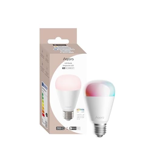 Aqara Ampoule LED T2 (E27, RGB CCT), Thread/Zigbee, Blanc Dimmable, 2000K-9000K, Changement de couleur RGB avec 16 millions de Couleurs, Equivalent 75W, Matter, Compatible avec HomeKit, Alexa, Google