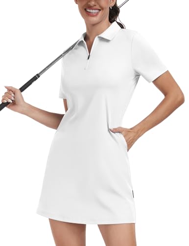 Soneven Damen Tenniskleid mit Hose 1/4 Zip...