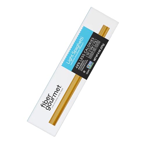 Fiber Gourmet Spaghetti Low Carb Pasta - Light Noodles with 24g Fiber, 110 Calories Per Serving, Vegan Non-GMO Kosher, Made in Italy, Healthy Guilt-Free Alternative - 1 Pack