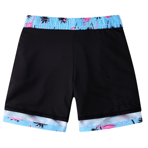 TUONROAD Boys Swim Trunks with Compression Liner Quick Dry Board Shorts with Boxer Brief Lined Bathing Suit 8-20 Years