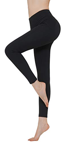 N-A Athletic Workout Compression Yoga Pants for Women Capris High Waist Non-See Through Tummy Control Exercise Leggings S Black