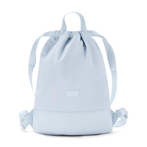 LARKSON Turnbeutel Damen & Herren Hellblau - No 7 - Rucksack Damen für Sport und Festival - Beutel Rucksack Klein mit Innentasche - Außentasche für Schnellzugriff