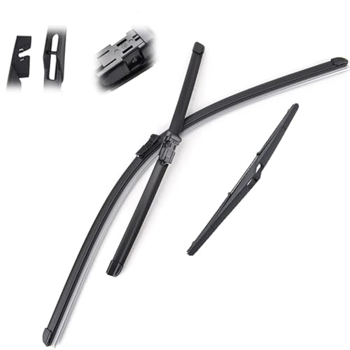 WITTSY Limpiaparabrisas Juego De Escobillas Limpiaparabrisas Delanteras Y Traseras para Ford para Fiesta 7 2008-2016 Cepillos para Ventana De Parabrisas 26 '+ 15' + 12'