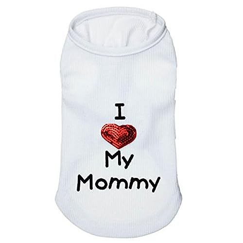 Small Dog Clothes XXS Puppy Dogs Shirt I Love My Mom Mommy Dad Daddy Dog T Shirts for Small Dogs - Image 3
