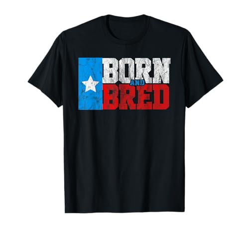 Bandera de Texas Born and Bred vintage de Texas Camiseta