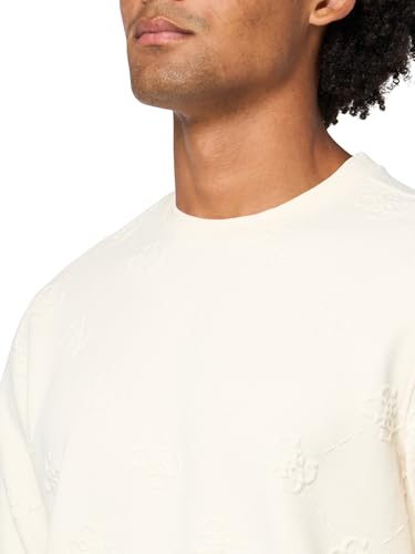 GUESS Men's Long Sleeve Quattro G Logo Knit Crew3