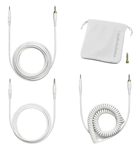 Image of Audio-Technica ATH-M50x Professional Monitor Headphones - White Bundle with Case, Stand, and Austin Bazaar Polishing Cloth