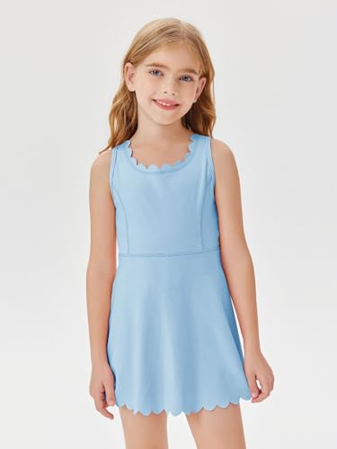 Batermoon Girls Athletic Tennis Dress with Shorts Kids Workout Exercise Golf Skirts Dresses with Pockets2