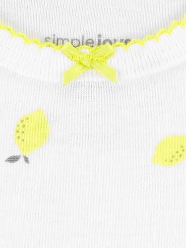Simple Joys by Carter's Baby Girls' 6-Pack Short-Sleeve Bodysuit, Pink Dino, Floral, Mint, White, Gray, 0-3 Months - 3