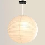 Nogy Lantern Lamp Pendant Light - Paper Lantern Pendant - Off White Paper Pendant Light - Rice Hanging Light, Perfect for Home Decor (Hardwired, 29.5 in)