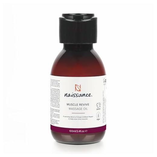Naissance"Work it Out" - Aceite de Masaje Molestias Musculares 100ml – 100% natural: base de semillas de uva con aceites de jengibre, pimienta negra, romero, lemongrass, cilantro, lavanda y vetiver