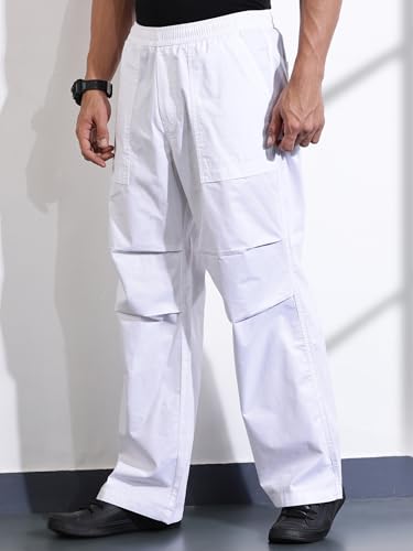 Image of Thomas Scott Men's | Solid | Light Weight | Breathable Fabric | 6 Pockets | Mid Rise | Loose Fit | 100% Cotton | Elasticated | Chino Trouser | Pants
