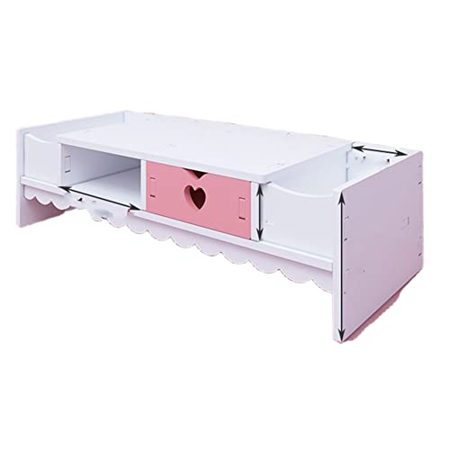 パソコン台 モニター台 机上台 引き出し付き 木製 卓上 机上 ラック キーボード 木質?収納 多種類のデザイン?ひと重 2段?引き出し? PP (F-07)