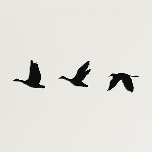 DEKADRON Flying Geese Metal Wall Art – 3-Piece 3D Minimalist Wall Sculpture, Outdoor & Indoor Wall Decor for Living Room, Bedroom, Patio, Farmhouse (Powder-Coated Steel), (Set of 3)