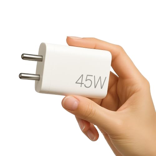 Image of 45W C-Type Super-Fast Charger Adapter Compatible with Samsung Galaxy S25 /S24 /23 /22 /21 /20 (Ultra /Plus /FE /Edge), Note 20 /20+ /10 /10+ /S10 Ultra / (S /A /F /M Series) Type C PD 5.0 Charger Adapter 45 w, White
