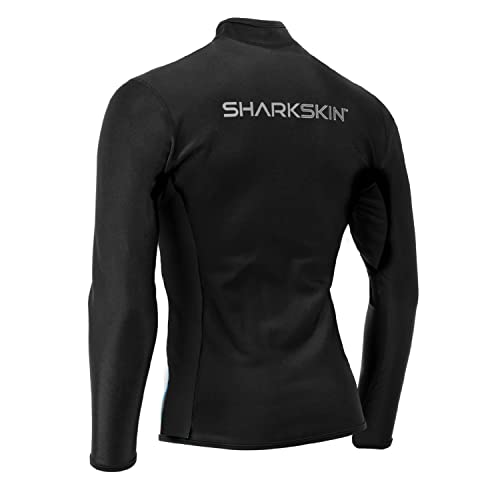 Sharkskin Mens Chillproof Long Sleeve Full Zip Shirt-Md-Black #TOP1