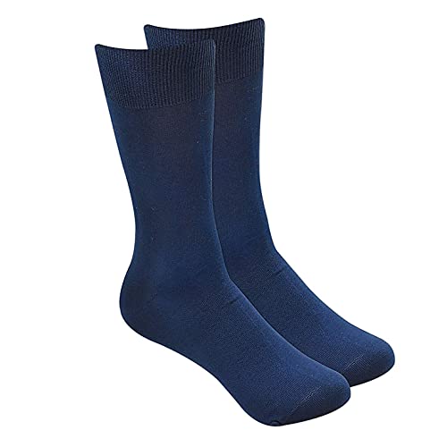 Image of Calf Length Full High Pure Cotton Plain Solid Color Formal Socks For Men and Boys - Pack of Pairs Free Size