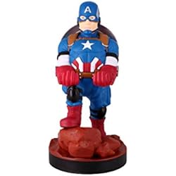 Soporte Para Celular Marvel Exquisite Gaming - Cable guy Capitán América, soporte de sujeción y carga para mando de consola y/o smartphone de tu personaje favorito con licencia oficial de Marvel