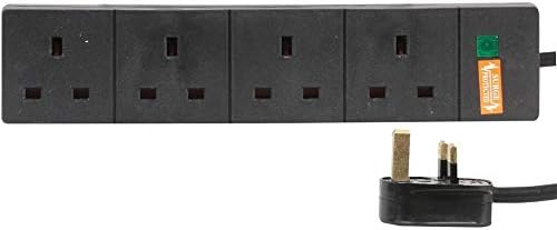 pro elec pll11239 10 m 4 Gang Surge Protected Extension Lead - Black