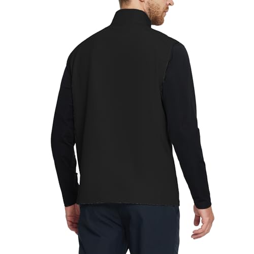 Image of M MAELREG Mens Vests Outerwear Windproof Lightweight Softshell Vests Zip Pockets Sports Sleeveless Jacket Golf Vests for Men