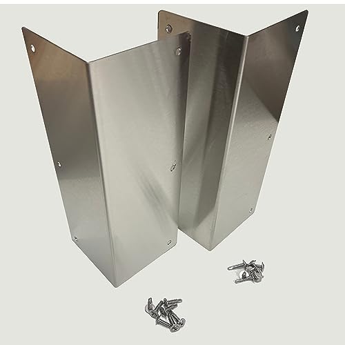 Epic QT 20ga Brushed 304 Stainless Steel Corner Guards for Vinyl Siding - Weed Whacking Protection - 3 3/8