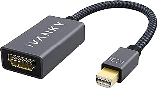 iVANKY Mini DisplayPort to HDMI Adapter, Thunderbolt 2 (Mini DP) to HDMI Adapter, Nylon Braided & Gold-Plated Connector, Compatible for MacBook Air, MacBook Pro(Before 2016), Surface Pro, etc - 20CM