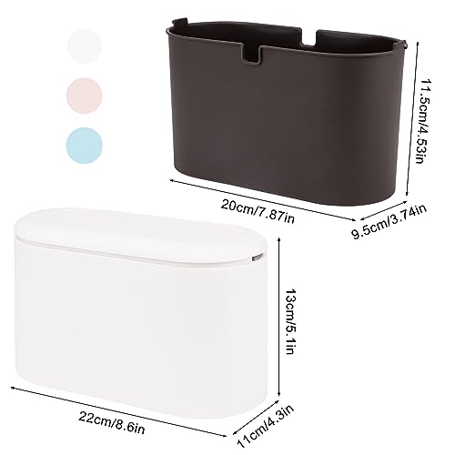 SHAIDOJIO Small Bin, Small Bathroom Bin with Lid and 90PCS Trash Bags, Removable Desk Plastic Mini Office Bins - Image 2