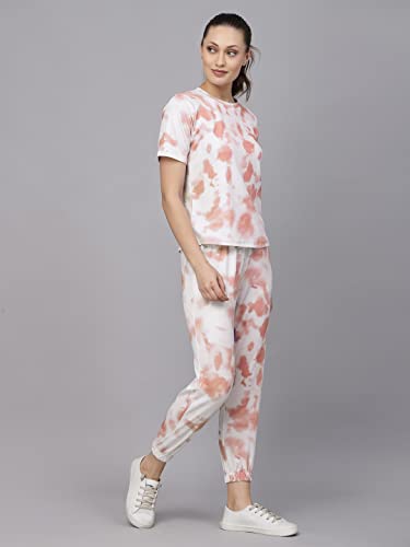 Image of Tarshika Women Women's Tie Dye Printed Short Sleeve Long Tracksuit Co-ord Set