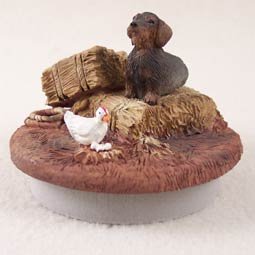 Conversation Concepts Miniature Wire Haired Dachshund Red Candle Topper Tiny One 