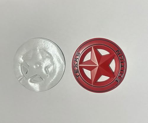 (Texas Edition RED Sticker) 8 x 8cm Logo Car Bike Metal Logo Car Emblem 3D Badge Auto Racing Sport Sticker Grand Tourer Decal