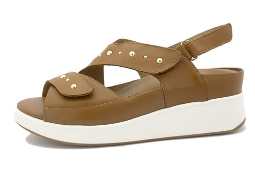 PieSanto - 260388 Sandalia Plantilla Extraíble Piel Nogal para: Mujer talla: 42
