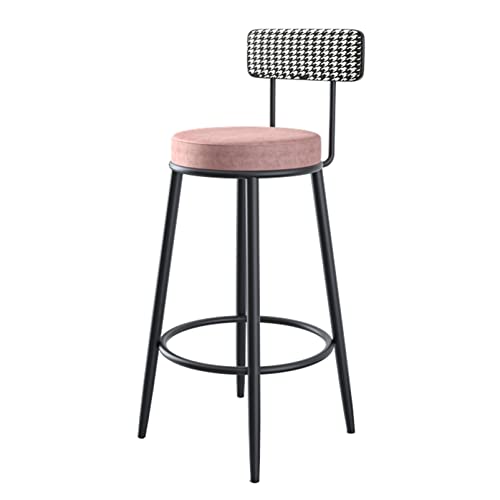 Taburetes altos de terciopelo con respaldo y reposapiés, sillas tapizadas de altura de mostrador de 26 pulgadas para isla de cocina, asientos de bar modernos para decoración del hogar