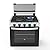 CONTOURE RV 3-Burner Drop-in Gas Range 21" | Black with Stainless Steel Accents | Stylish LED Knobs | Easy-Clean Oven | Propane-Powered | CSA Certified | GR-21BTC