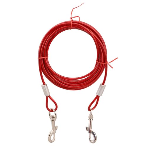 HOLIDYOYO Double Head Durable Pet Leash Lengthened Dog Pulling Rope Red for Comfortable Control Freedom for Walking Training Outdoor Adventures