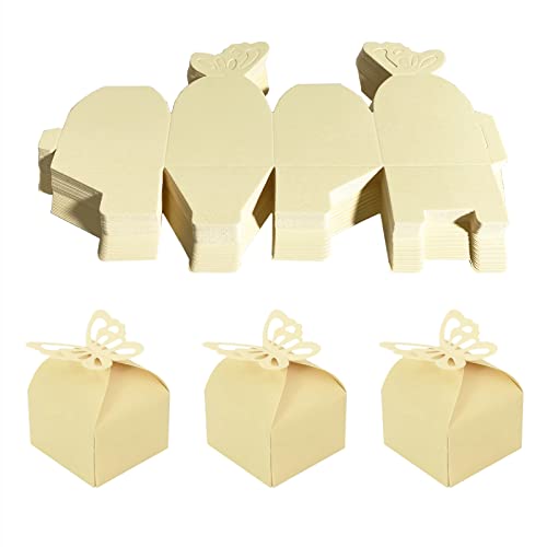 Boite Dragee Papillon pour Decoration Bapteme Fille, 50 Pièces Boite de Dragées Communion, Contenant Dragées Mariage, Boîte à Dragées Cadeaux pour...