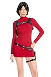 Wolyzz RE4 Remake Cosplay Ada Dress Outfit Womens Game Costume Red