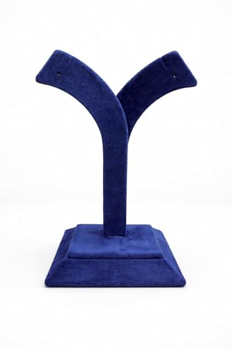 Image of Earring Display Stand and Organiser, Black Jewellery Holder for Counter Display, Y-Shape Showpiece (Blue)