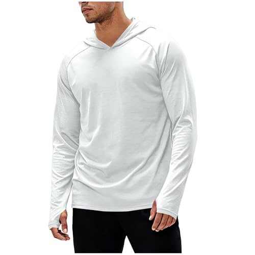 Camisetas de manga larga para hombre con proteccion solar y capucha para nadar