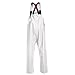Grundens Men’s Shoreman Bib Pants | Stain-Resistant, Waterproof Seafood Processing Bibs, White, Medium