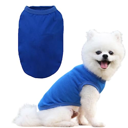 RIOSTUDIO 犬服 春 夏 (XS〜5XLまで9サイズ展開) 犬の服 夏用 タンクトップ 無地 Tシャツ シンプル 涼しい 通気 ノースリーブベスト わんこ服 小型犬 中型犬 大型犬 猫服 防虫 抜け毛防止 ルームウェア 犬用(@ダークブルー,5XL