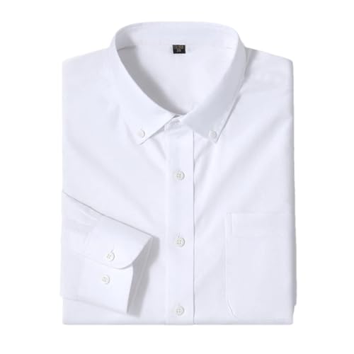 Mens Long Sleeve Cotton Oxford Formal Shirt Casual Regular-Fit Dress Shirts Social Business Blouse