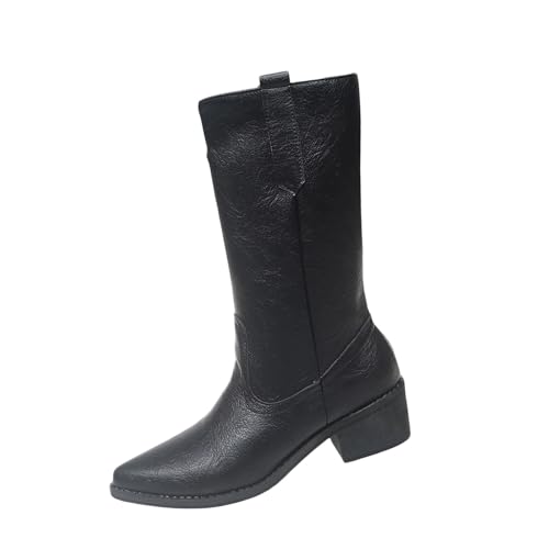 Bottes mi-mollet à talon épais pour femme idéales pour les sorties froides d'hiver