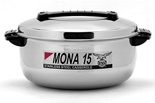 Image of Eagle Mona Stainless Steel Thermoware Casserole Keeps Food Hot and Fresh for Long Hours (1500 ml)