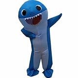 inflatable costume adult Blow Up Shark Costume For Halloween Birthday Gift Role Playing Game Party Costumes (Blue)