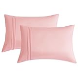 JELLYMONI Microfiber King Pillowcases Set of 2, Soft and Cozy, Wrinkle, Fade, Stain Resistant with Envelope Closure Bed Pillow Cases, Sakura Pink, 20x36 Inches