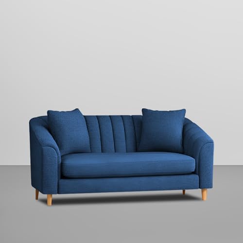 Image of Casaliving Doraldo 2 Seater Sofa Set for Living Room (Blue Colour) Premium Fabric Sofa for Living Room