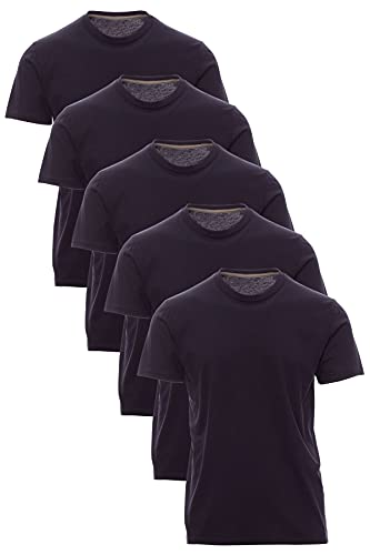 Mivaro Herren 5er Pack T-Shirts Dunkelblau Größe 5XL - Reine Baumwolle, Regular Fit, Rundhals-Ausschnitt - Bequeme Basic Shirts auch in Übergrößen - als Arbeits-, Freizeit- oder Unterziehshirt