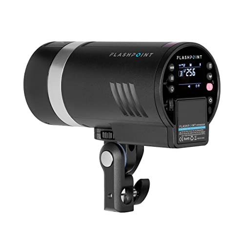 Flashpoint XPLOR 300 Pro TTL R2 Battery-Powered Portable Monolight for Strobe Light Photography, 300Ws, 2.4G HSS 1/8000 2600mAh Li-ion Battery, 0.01-1.5s Recycle Time, 5600+/-200K, LED Modeling Light